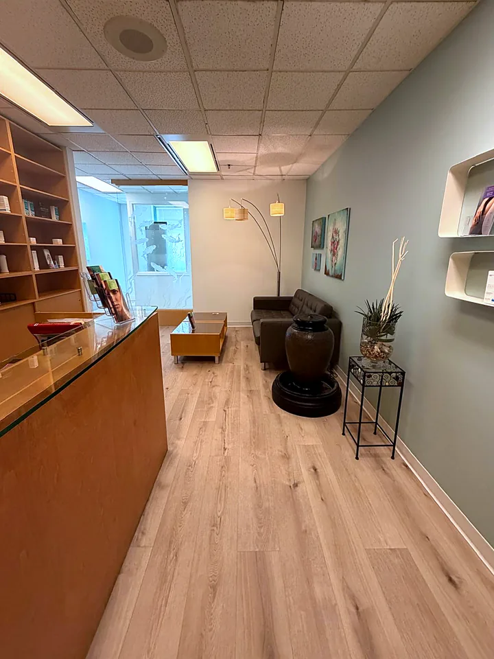 Waiting area at Pure Light Laser Clinic, Vancouver
