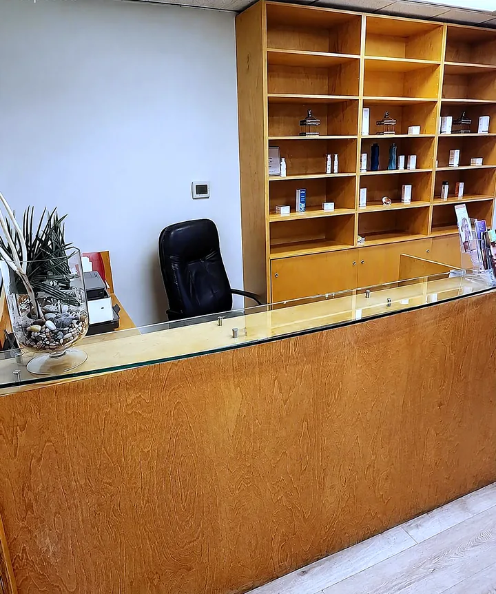 Reception desk at Pure Light Laser Clinic, Vancouver